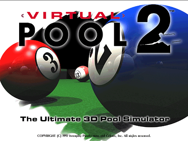 Title screen of Virtual Pool 2