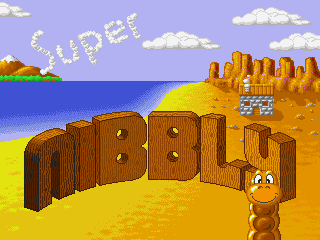 Title screen of Super Nibbly