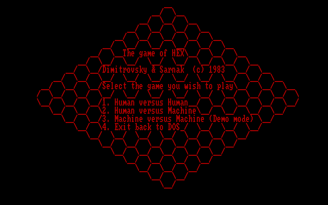 Title screen of Hex