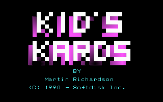 Title screen of Kid's Kards