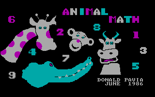 Title screen of Animal Math
