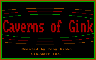 Title screen of Caverns of Gink