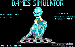 Title screen of Dames Simulator