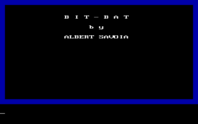 Title screen of Bit-Bat