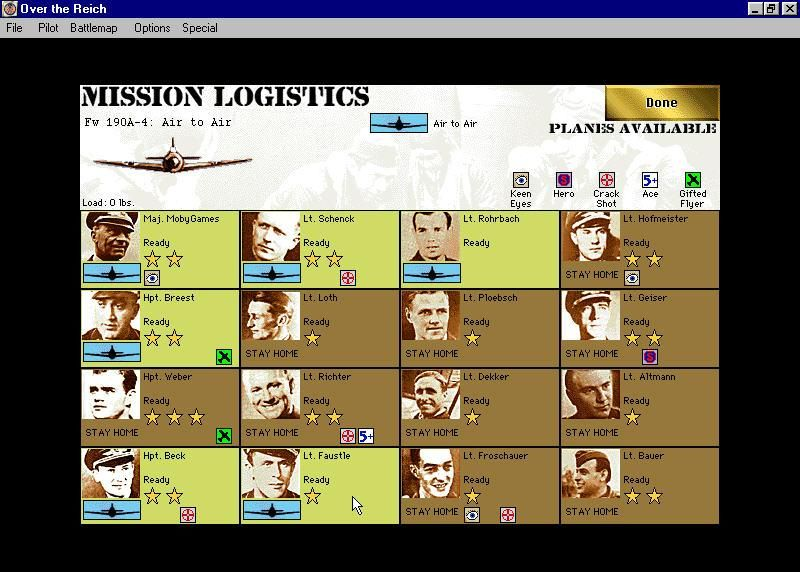 Gameplay of Over the Reich