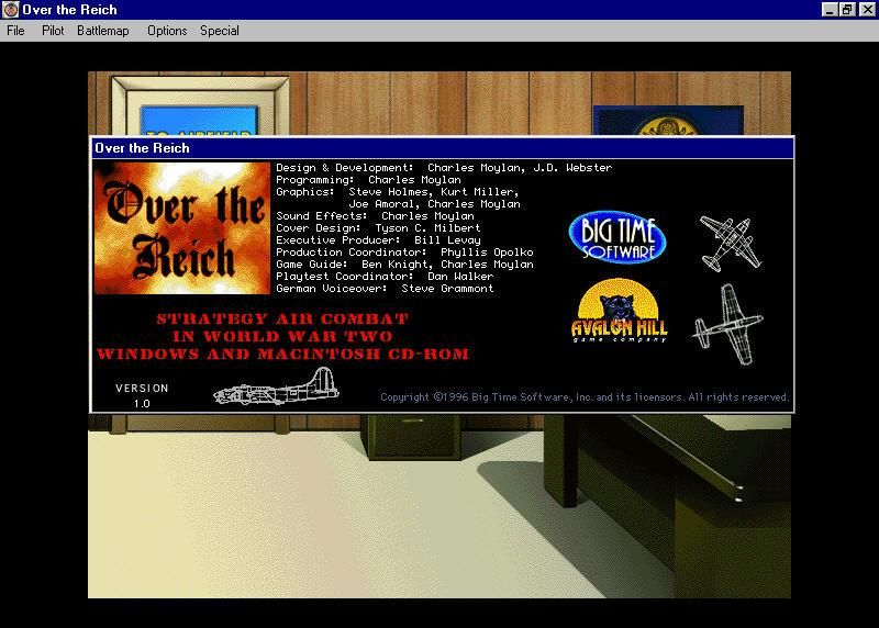 Title screen of Over the Reich