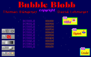 Title screen of Bubble Blobb