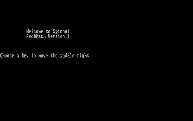 Title screen of Spinout