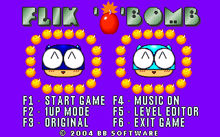 Title screen of Flik 'o' Bomb