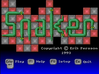 Title screen of Snaker