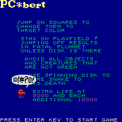 Title screen of PC*Bert