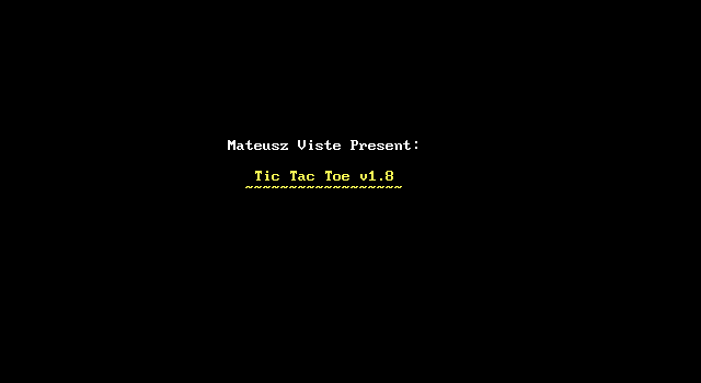 Title screen of Tic Tac Toe (2002)