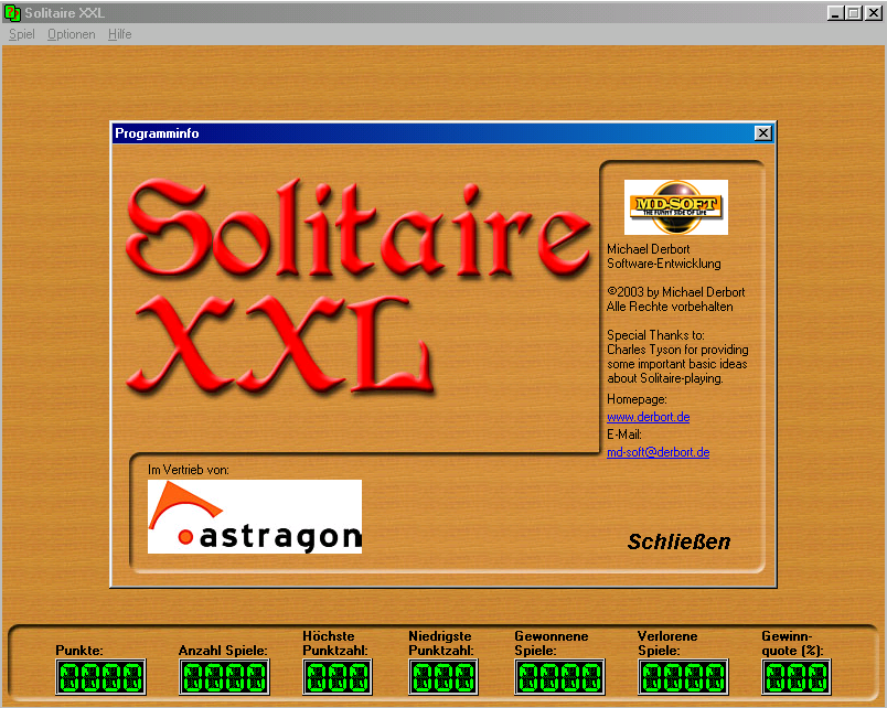 Title screen of Solitaire XXL