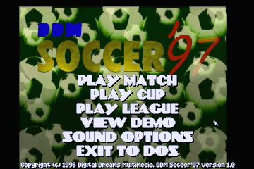 Title screen of DDM Soccer '96