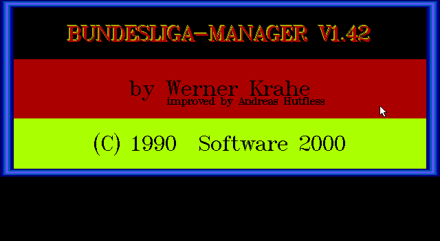 Title screen of Bundesliga Manager