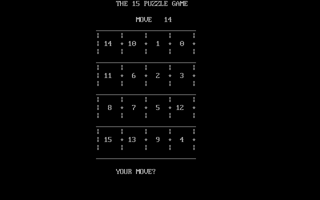 Gameplay of Fifteen Puzzle