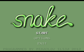 Title screen of Snake