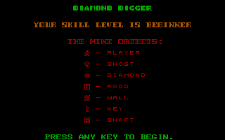 Title screen of Diamond Digger