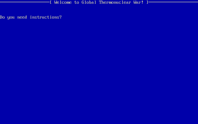 Title screen of Global Thermonuclear War (1988)