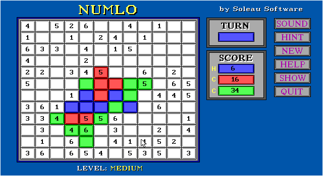 Gameplay of Numlo