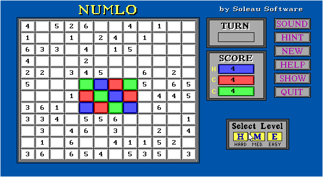 Title screen of Numlo