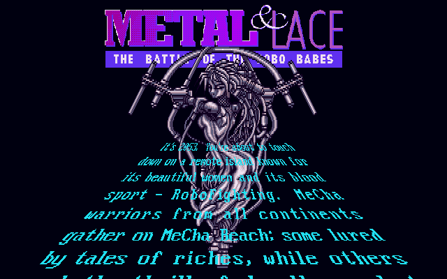 Title screen of Metal & Lace: The Battle of the Robo Babes
