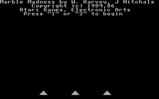 Title screen of Marble Madness