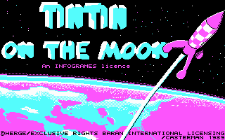 Title screen of Tintin on the Moon
