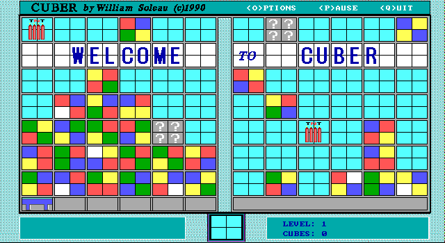 Title screen of Cuber