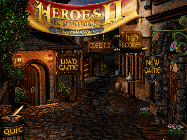 Title screen of Heroes of Might and Magic II: The Succession Wars