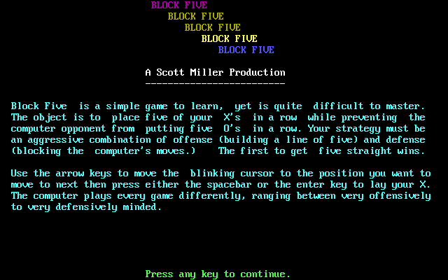 Gameplay of Block Five