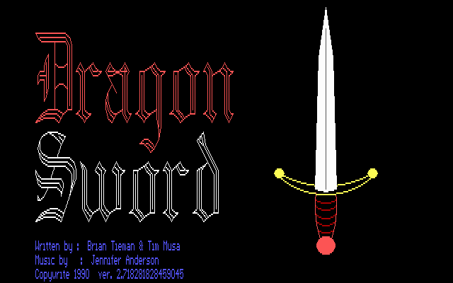 Title screen of The Dragon Sword