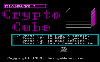 Title screen of Crypto Cube