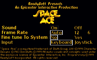Title screen of Space Ace CD
