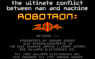 Title screen of Robotron: 2084 (1995)