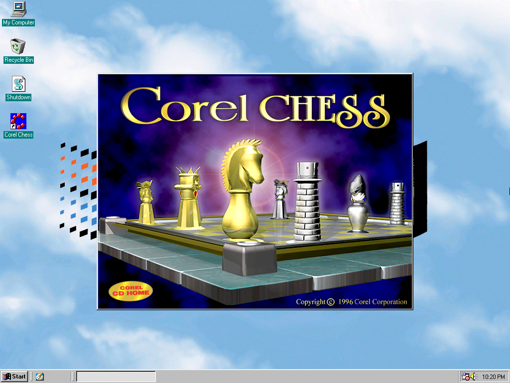 Title screen of Corel Chess
