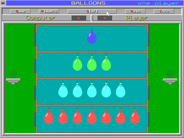 Title screen of Balloons (1996)