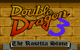 Title screen of Double Dragon III: The Rosetta Stone