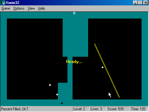 Gameplay of Xonix32