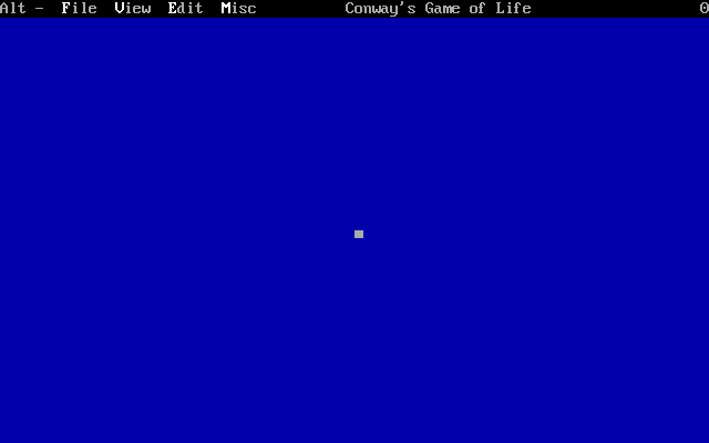 Title screen of Conway's Game of Life