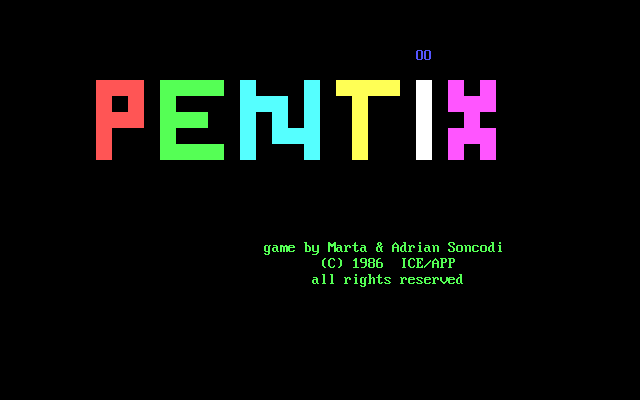 Title screen of Pentix