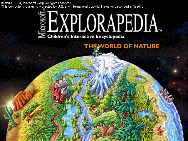 Title screen of Microsoft Explorapedia: The World of Nature