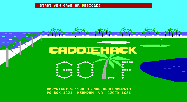 Title screen of Caddiehack