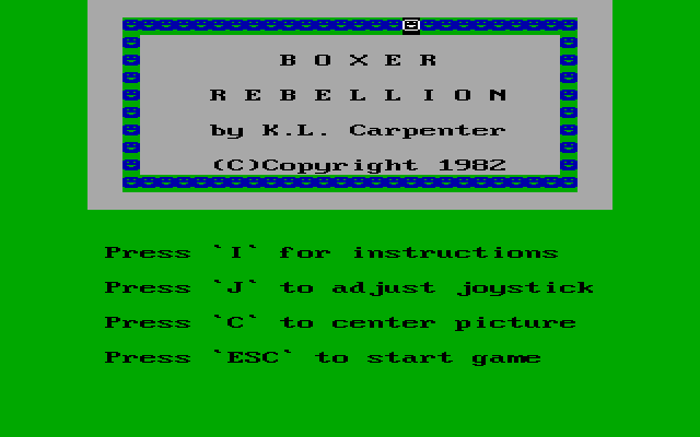 Title screen of Boxer Rebellion