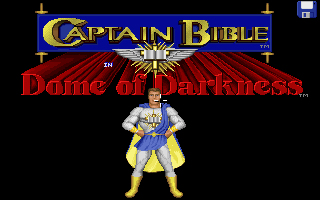 Title screen of Captain Bible in the Dome of Darkness