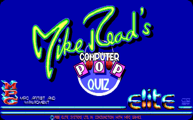 Title screen of Mike Read's Computer Pop Quiz