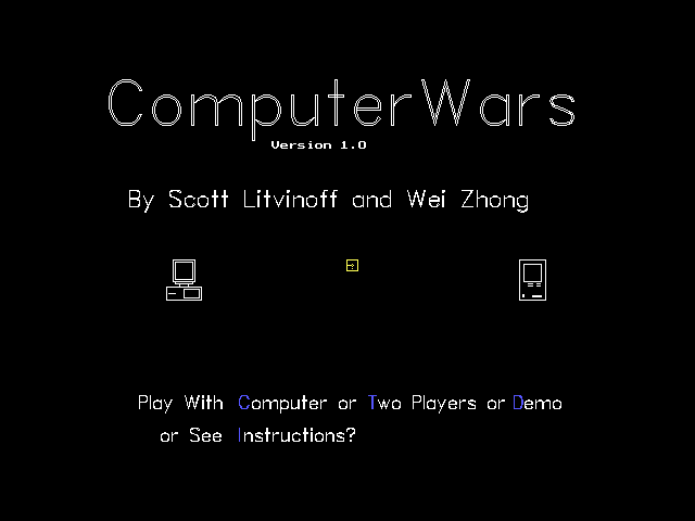 Title screen of ComputerWars