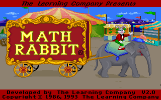 Title screen of Math Rabbit Deluxe