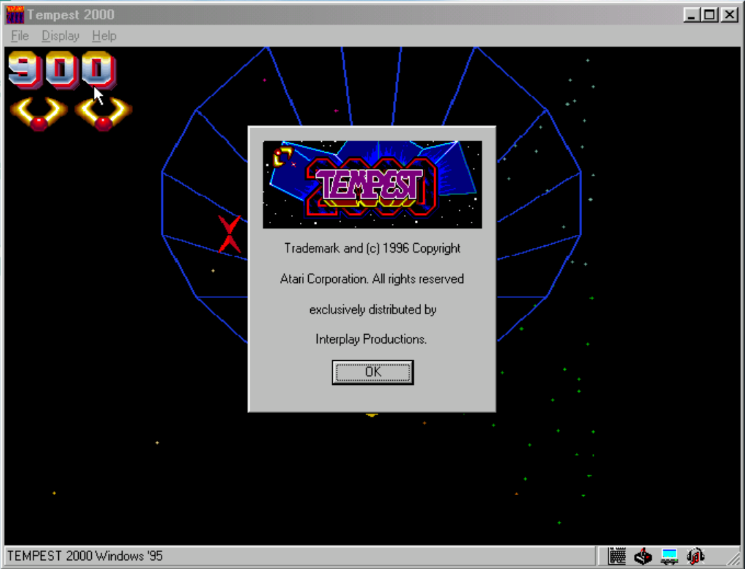 Title screen of Tempest 2000