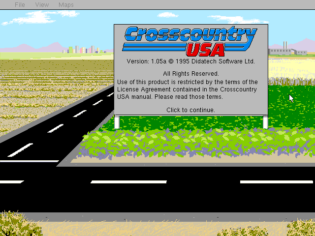 Title screen of Crosscountry USA